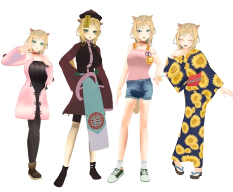 Vtuber向けの3DCGモデルを作ります 可愛いキャラクターを全身動かしてみたい方へ イメージ1
