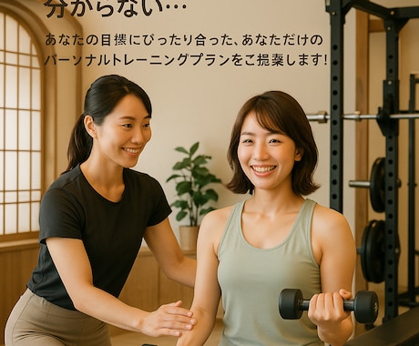 プロが作る運動プログラムで理想の体型近づけます あなたの目標に合わせたオーダーメイド筋トレメニューを作成 イメージ1