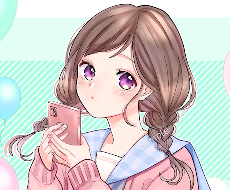 ガーリーキュートな女の子イラストお描きします かわいいアイコン・サムネ・立ち絵★ボーイッシュ女子や男性も◎ イメージ1