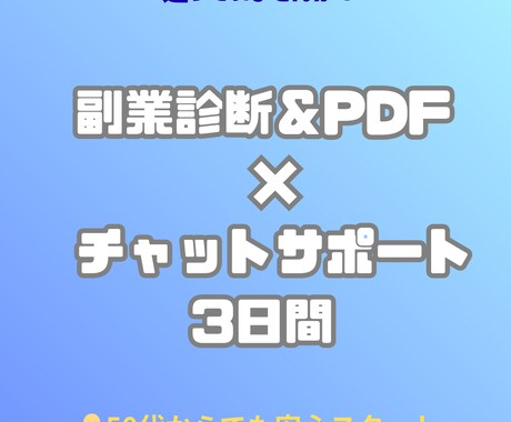 副業診断×伴走　あなた専用の稼ぐプランを提案します PDF＋3日間チャットで副業スタートを全力サポート！ イメージ1