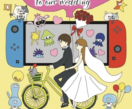 ポップで可愛い結婚式のウェルカムボード作成します デザイナーの経歴もあるので、イラスト、デザインお任せください イメージ2
