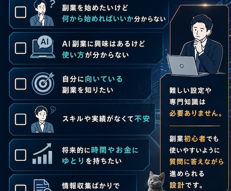 副業迷子をAI診断で卒業させます 性格別診断×ロードマップで最初の一歩へ イメージ2