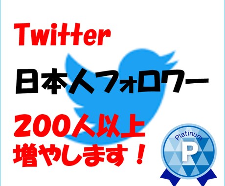Twitterフォロワー200人以上増やします 安心！安全！高品質！日本人のアクティブユーザーのみ！ イメージ1