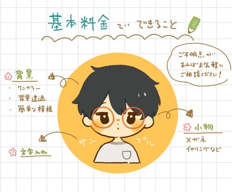 温かみのあるゆるかわアイコン描きます SNSやブログ等のアイコンや挿絵にどうぞ！ イメージ2