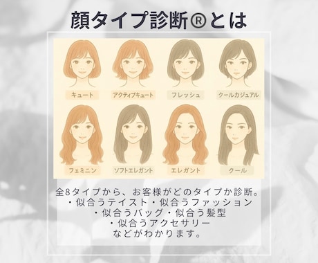 似合うファッションがわかる顔タイプ診断！承ります 資料充実！顔タイプ診断で似合うファッションを見つけよう イメージ2