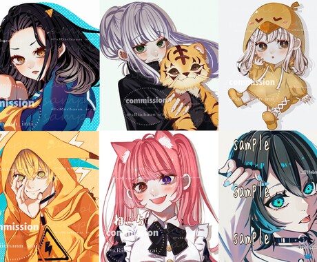 アイコン・歌ってみた イラスト全般お描きします ❁立ち絵・ミニキャラ・YouTubeヘッダー対応可能❁ イメージ2