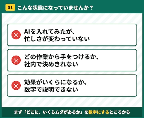 事務のどこをAIに任せるか診断します 入力5分。年間のムダ時間と削減額が自動で出る診断シート付 イメージ2