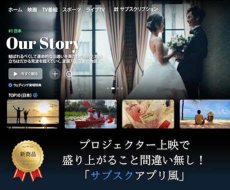 アマプラ風 - 結婚式プロフィールムービー作ります 【全料金込み】DVD無料/何度でも修正可能/8日発送可能 イメージ1