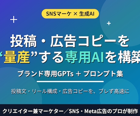 SNS投稿・広告文を量産する専用AIを作りますます ブランド専用GPTs＋プロンプト集で投稿・広告制作を高速化 イメージ1
