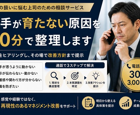 若手が育たない原因を30分で整理します 状況を即整理し改善方針まで提示します イメージ1
