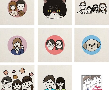商用◎シンプルかわいい似顔絵描きます SNSやブログに！かわいい似顔絵アイコン作成します！ イメージ2