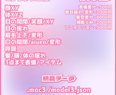 Vtuberの向けLive2dモデリングします Youtubeで人気クリエーター！ イメージ2