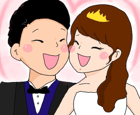 ゆるふわな似顔絵を作成いたします 結婚式のウェルカムボードにも最適！結婚祝いにも！ イメージ2