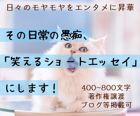 日常の愚痴を、笑えるショートエッセイにします ブログのネタ、SNSへの投稿、またはご自身のスッキリ用に イメージ1