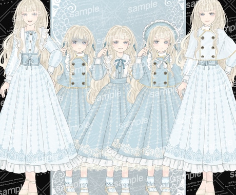 完成品立ち絵｜ロリヰタの女性/少女出品致します TRPGに！年齢・衣装・表情差分付きの豪華セット♬ イメージ2