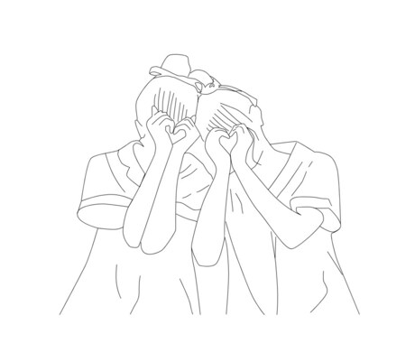 SNSアイコンで使用できる線画イラストを提供します 日常のSNSのアイコンにスパイスを イメージ1