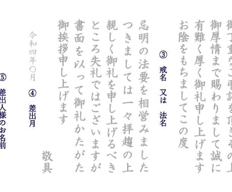 法要挨拶状（奉書巻紙）作成します 封筒付き奉書巻紙10枚セット・配送料込み イメージ2