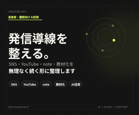 音楽家・講師向けにAI発信導線を診断します SNS・YouTube・note・教材化を無理なく続く形に イメージ1
