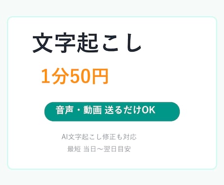 音声・動画を文字起こしします 送るだけOK、1分50円で丁寧対応 イメージ1