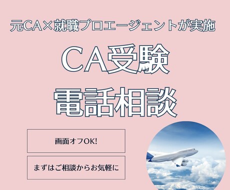 CA受験についての相談に乗ります これからエアライン業界を目指そうと思っている方へ イメージ1