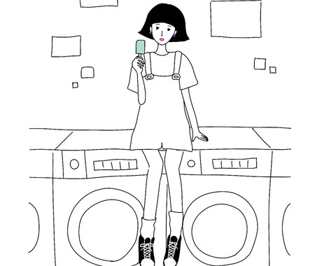 手描き風 シンプルな線画イラストを描きます Webサイトや印刷物の挿絵、パッケージなどの制作に◎ イメージ1