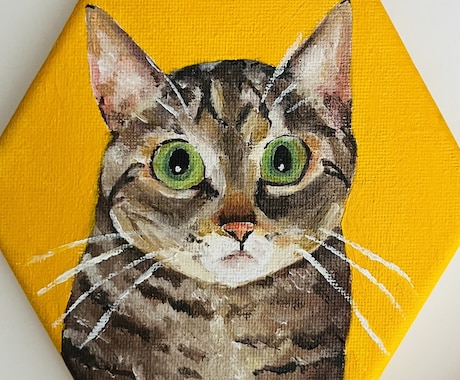 ペットの似顔絵を油絵で描きます リアル寄りで大切な家族の似顔絵を油絵で描きます イメージ1