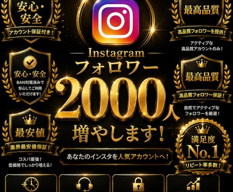 Instagramフォロワーを2000人増やします インスタグラムのフォロワーを2000人増やします イメージ1
