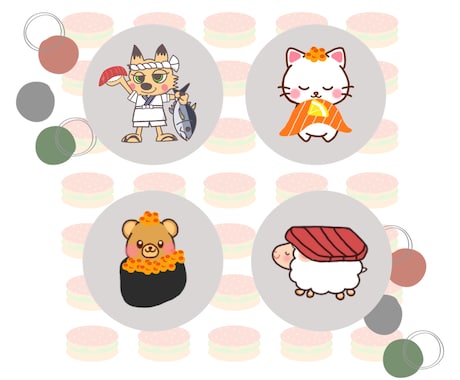 動物×食べ物イラストを描きます オリジナルのアイコンやロゴイラストを制作します！ イメージ2