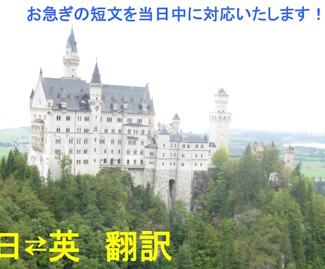 短文でお急ぎの、日本語⇔英語翻訳を承ります お急ぎの翻訳を平日の場合当日中にお届けします！ イメージ1