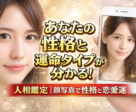 人相鑑定　恋愛、仕事運・性格を顔写真1枚で占います 顔の特徴から運命傾向と適性を立体分析 イメージ1