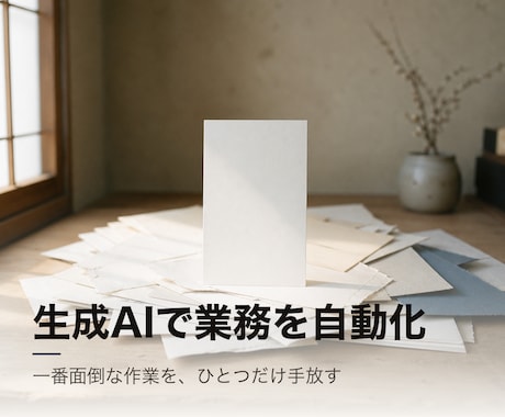 生成AIであなたの業務をひとつ自動化します 一番面倒な作業を、ひとつだけ手放します イメージ1
