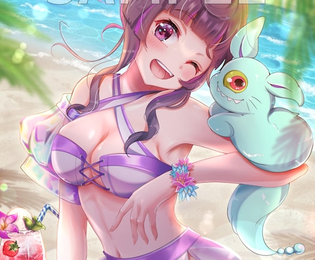 ポジティブ可愛い1枚絵制作します vtuber用立ち絵、一枚絵、アイコンなどなんでもOK！ イメージ1