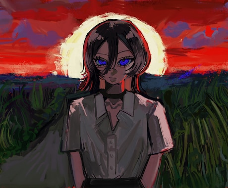 ダークでビビットなMVサムネイルお描きします ダークなサムネイル作成 ボカロ 歌ってみた、MVなど イメージ2