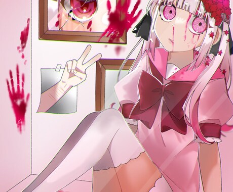 可愛いキャラクタイラストを描きます 病み系でもゆめかわ系でもなんでもあなたの好きな癖描きます イメージ2