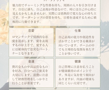 あなたの運命を解き明かします 誕生日に基づいた四柱推命占いで未来を照らします イメージ2