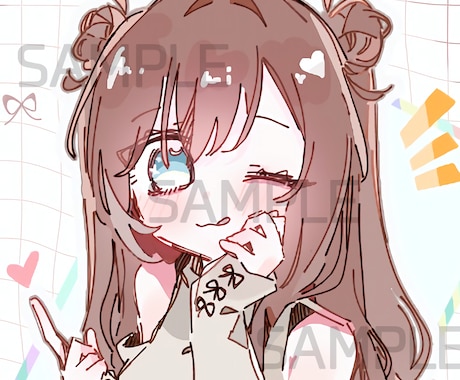 女の子のバストアップのイラスト描きます 女の子キャラクターのバストアップのイラストを描きます。 イメージ1