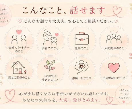 女性限定｜7日間ゆっくりお話をお聴きします 急がず話したい方へ｜気持ちの整理を一緒にお手伝いします イメージ2