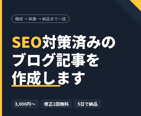 SEO対策済みのブログ記事を執筆します 構成から執筆まで一括対応。最短2日納品・修正2回無料 イメージ1