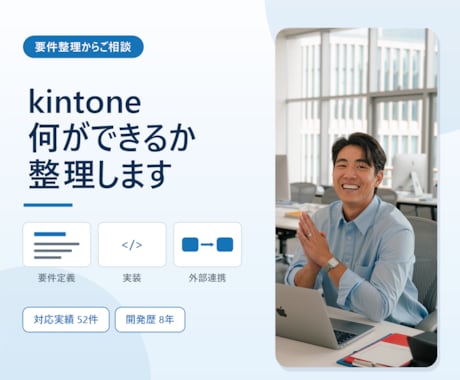kintoneの業務課題と費用を整理します やりたいことは曖昧なままで大丈夫。整理からお手伝いします イメージ1
