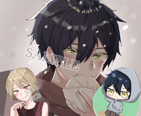 SNS用のアイコンをお描きします カッコイイ、可愛いイラストを丁寧に作成します イメージ2