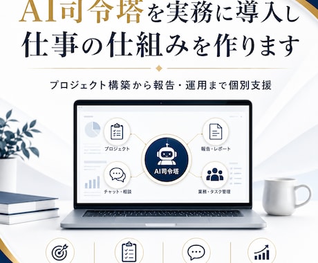 AI司令塔を実務に導入し仕事の仕組みを作ります プロジェクト構築から報告・運用まで個別に整えます イメージ1