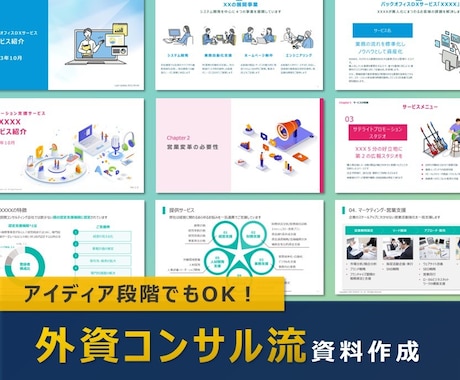 構想段階でもOK！外資コンサルが資料作成します 事業企画、営業資料、会社案内お任せください！ イメージ1