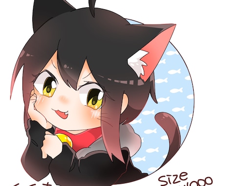 構図固定の可愛いアイコン風イラスト描きます 商用OK！あなたの推しキャラを可愛く斜(め)に構えさせます！ イメージ2