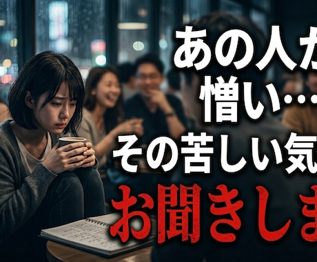 あの人が憎い…その苦しい気持ちお聞きします ★購入前のご相談歓迎！3往復程度無料でお気軽にどうぞ★ イメージ1