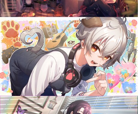動画サムネ、同人誌表紙等一枚イラスト作成します かわいい　かっこいい　綺麗等用途に合わせたイラスト制作します イメージ2