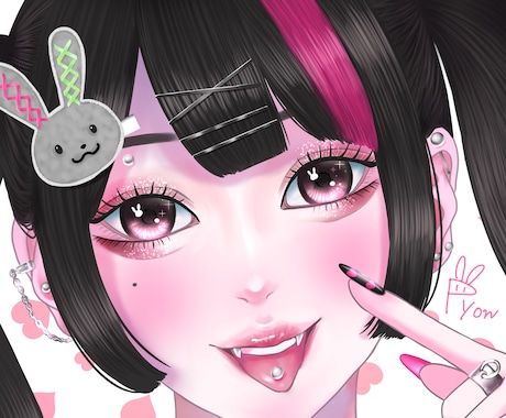 透明感のあるかわいいSNSアイコンを描きます イメージ1