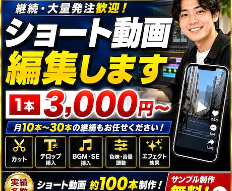 SNSショート動画を編集しますます TikTok・Reels・Shorts対応｜丁寧に仕上げます イメージ1