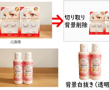 画像加工（Amazon/楽天など）背景白抜きします 背景切取り/白抜き/バックカラー変更 イメージ2
