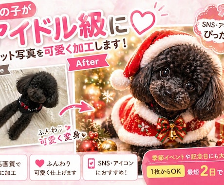 ペット写真を季節イベント風の可愛いアイコンにします 季節イベントや動きも対応OK！SNS映えします イメージ1