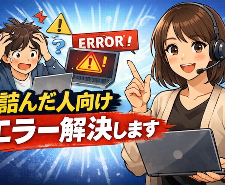 詰んだ人向けエラー解決します 元講師×現役エンジニアが丁寧対応 イメージ1